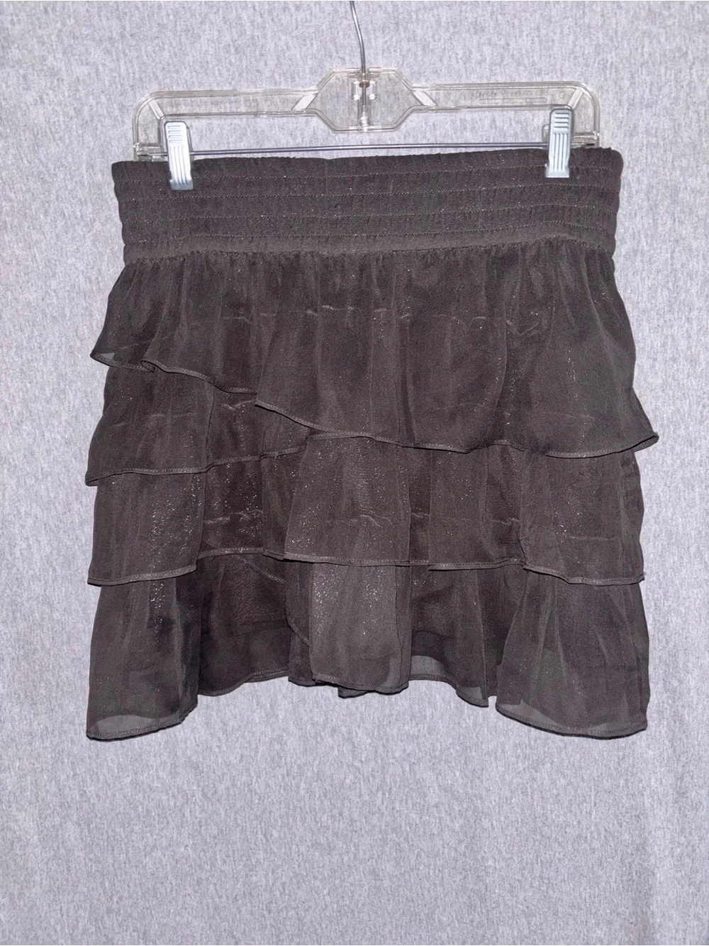 American Eagle Outfitters Black Tiered Ruffle Mini Skirt